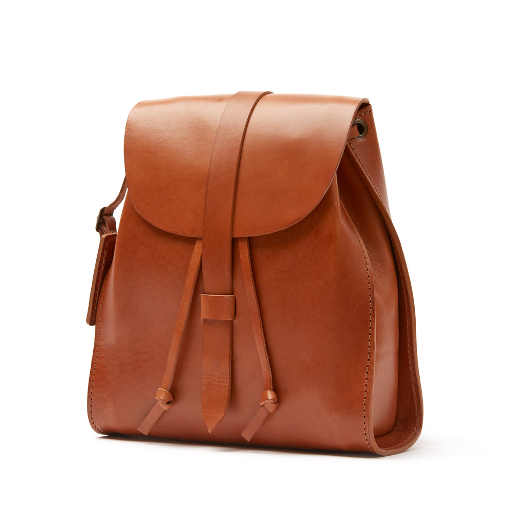 Leather Backpack in Cuoio Brown Mod 130