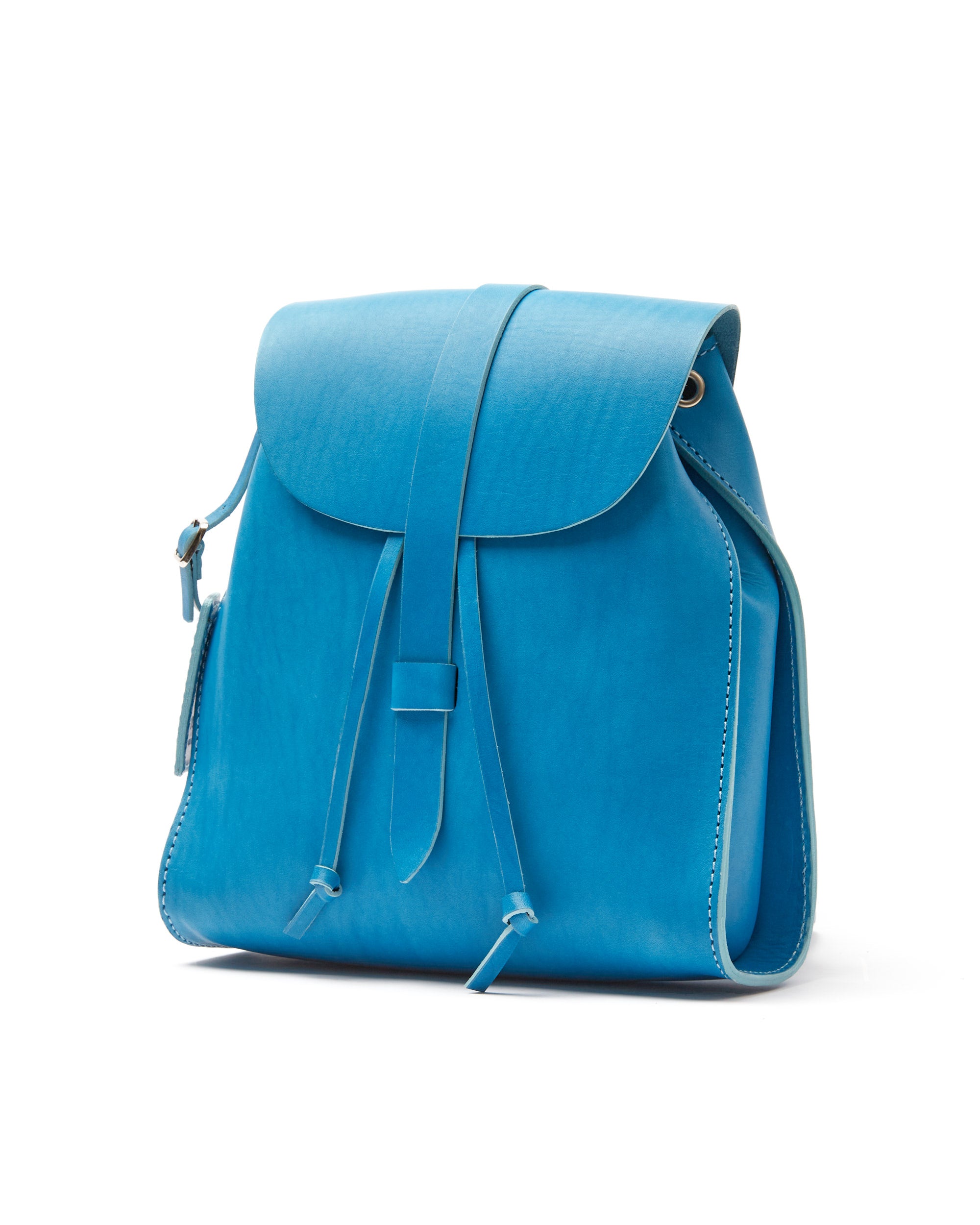 Light blue leather backpack sale