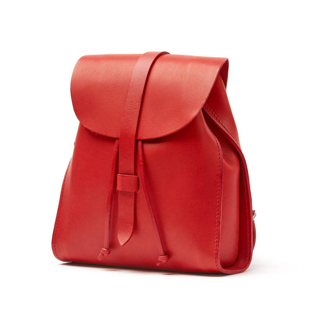 Leather Backpack in Cuoio Red Mod 130