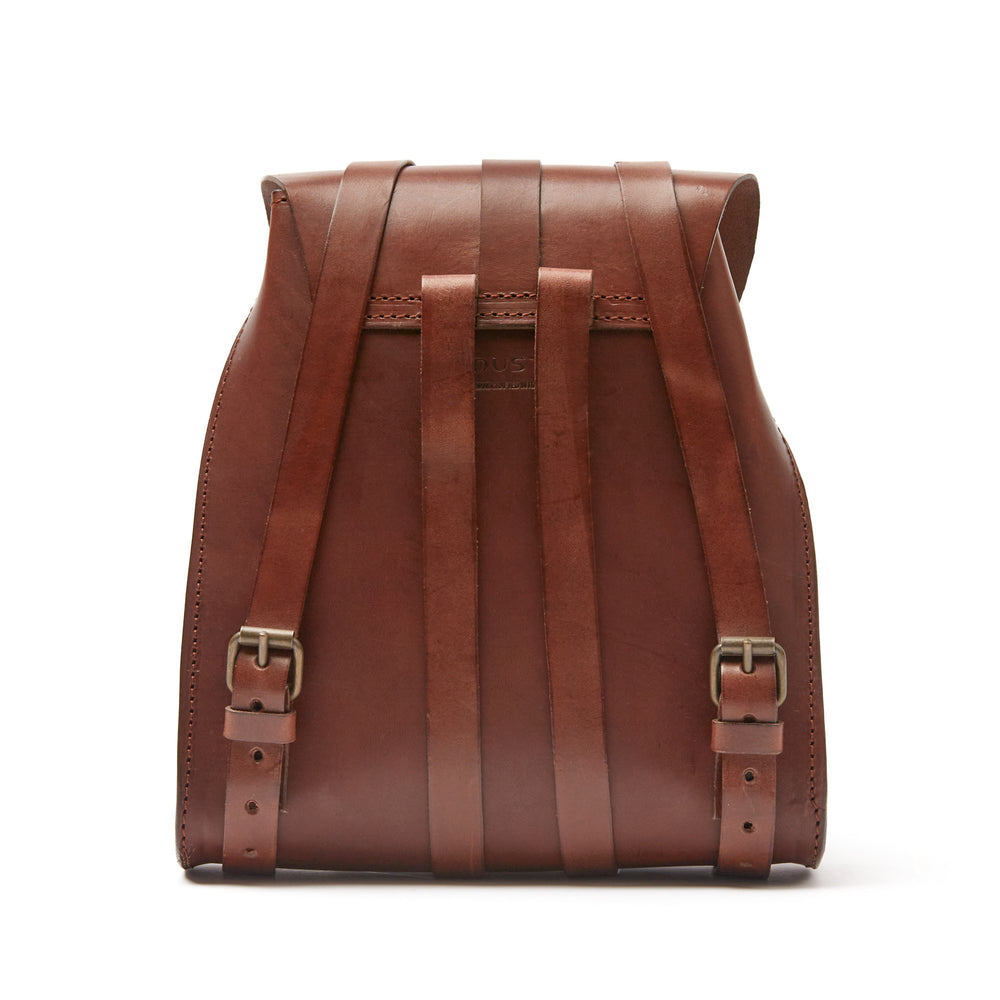 
                      
                        Leather Backpack in Cuoio Dark Brown Mod 130
                      
                    