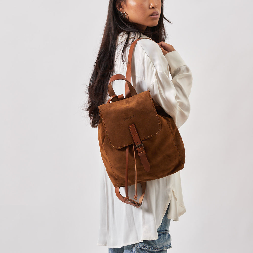 
                      
                        Leather Backpack in Suede Brown Venice Collection
                      
                    