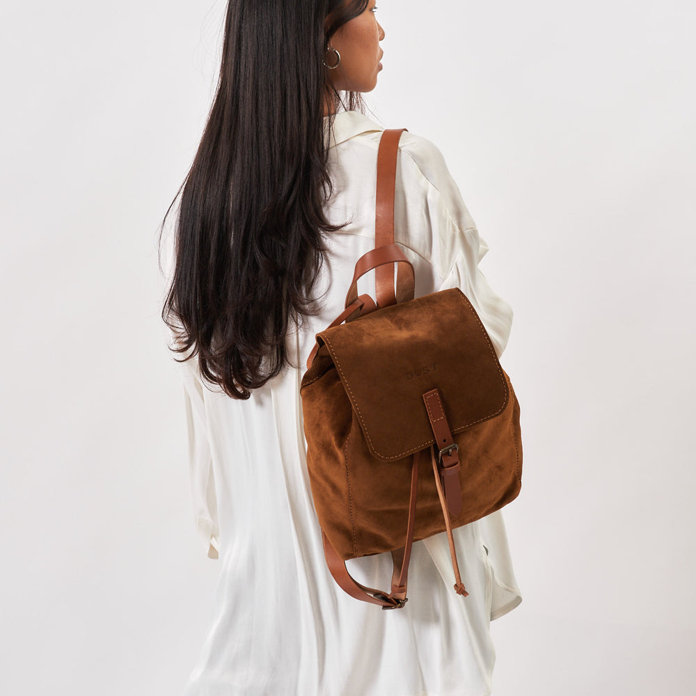 
                      
                        Leather Backpack in Suede Brown Venice Collection
                      
                    