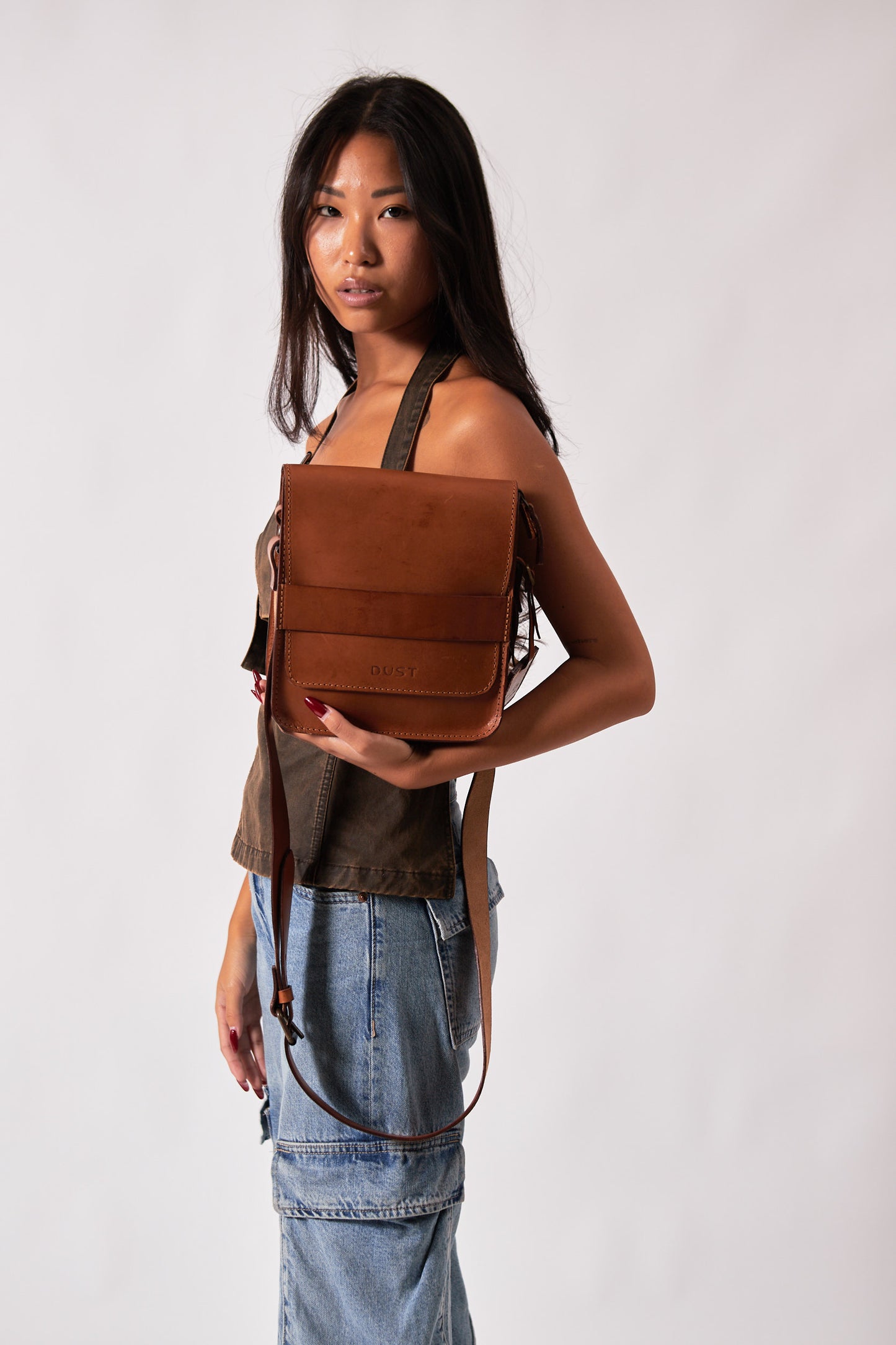 Leather Messenger Brown Mod 114