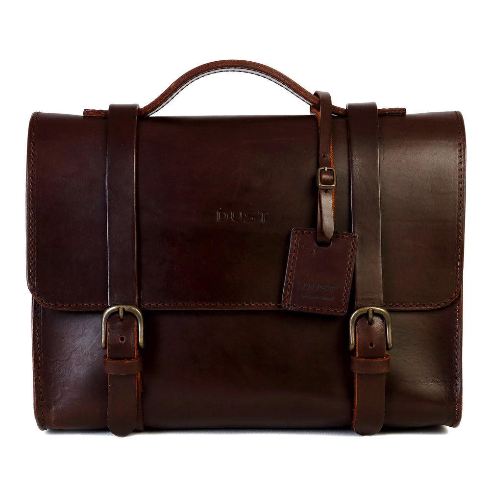 
                      
                        Leather Briefcase in Cuoio Dark Brown Mod 125
                      
                    