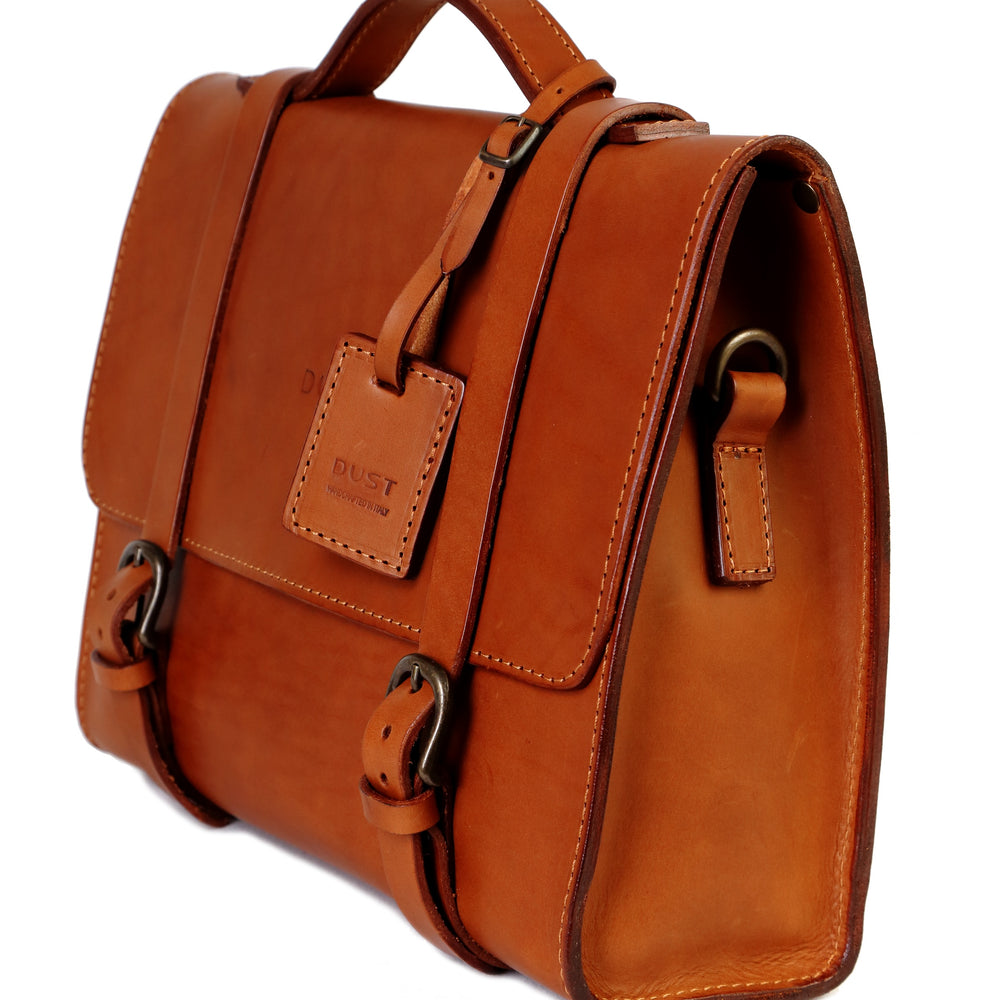 
                      
                        Leather Briefcase in Cuoio Brown Mod 125
                      
                    