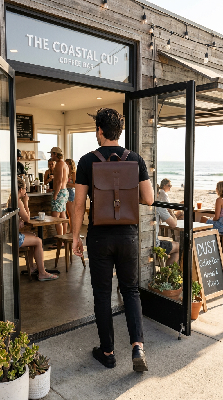 Leather Backpack Dark Brown Oxford Collection