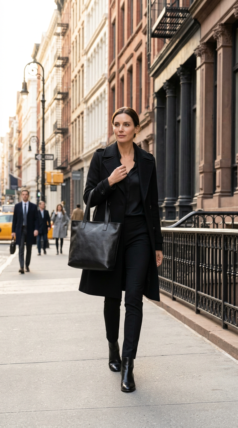 Tote in Leather Black Zuma Collection