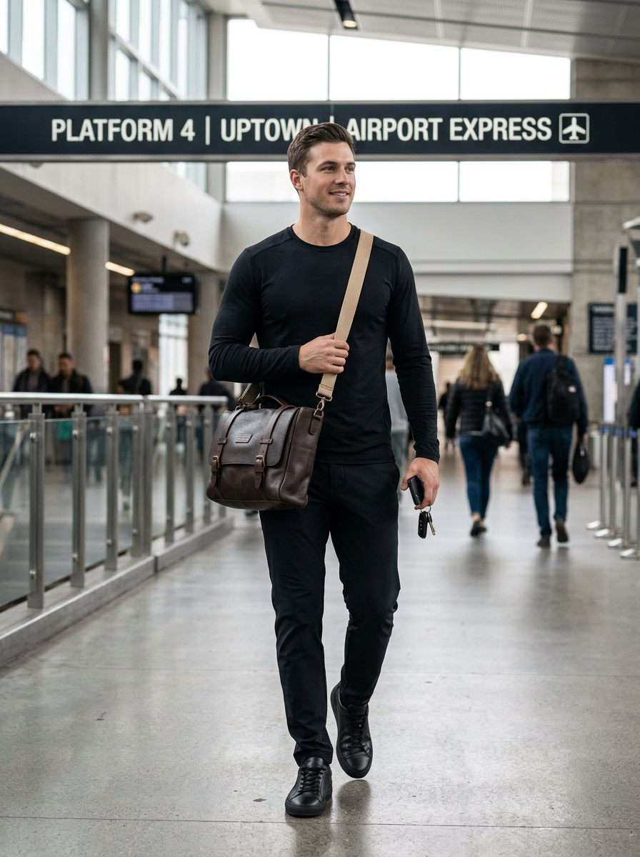 Leather Messenger Dark Brown