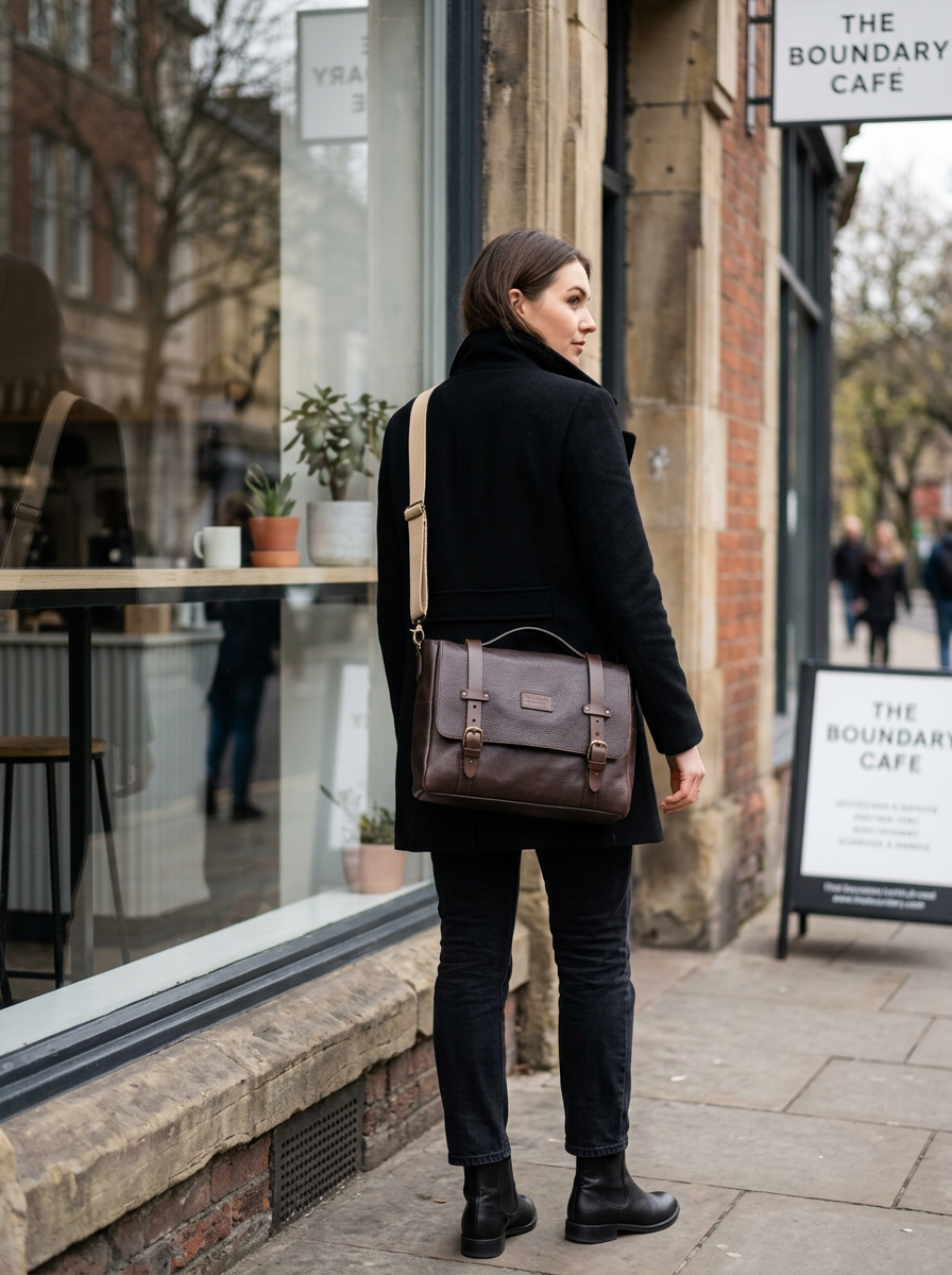 Leather Messenger Dark Brown