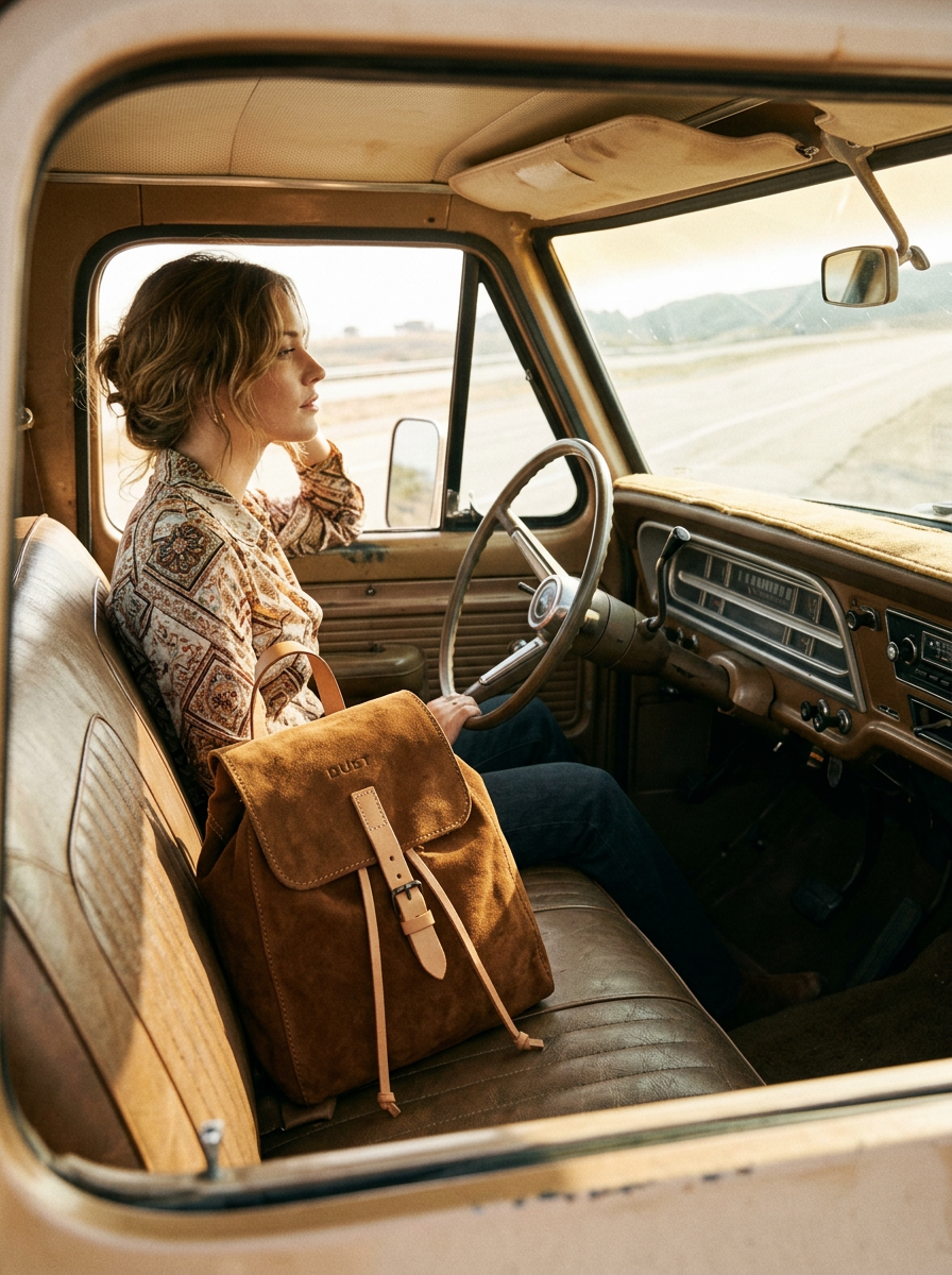 Leather Backpack in Suede Brown Venice Collection – The Dust Company
