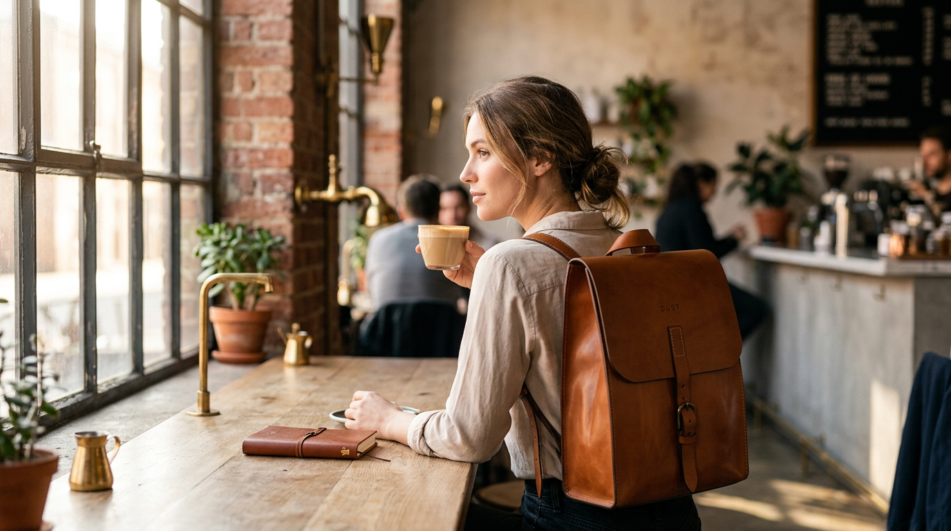 Leather Backpack Brown Oxford Collection