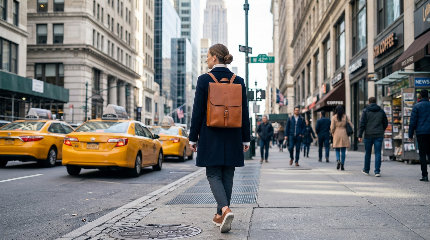 Leather Backpack Brown Oxford Collection