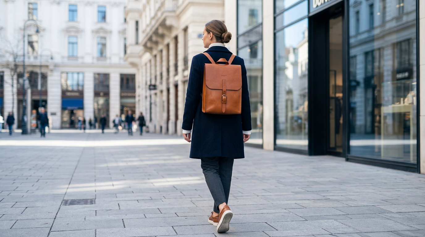 Leather Backpack Brown Oxford Collection