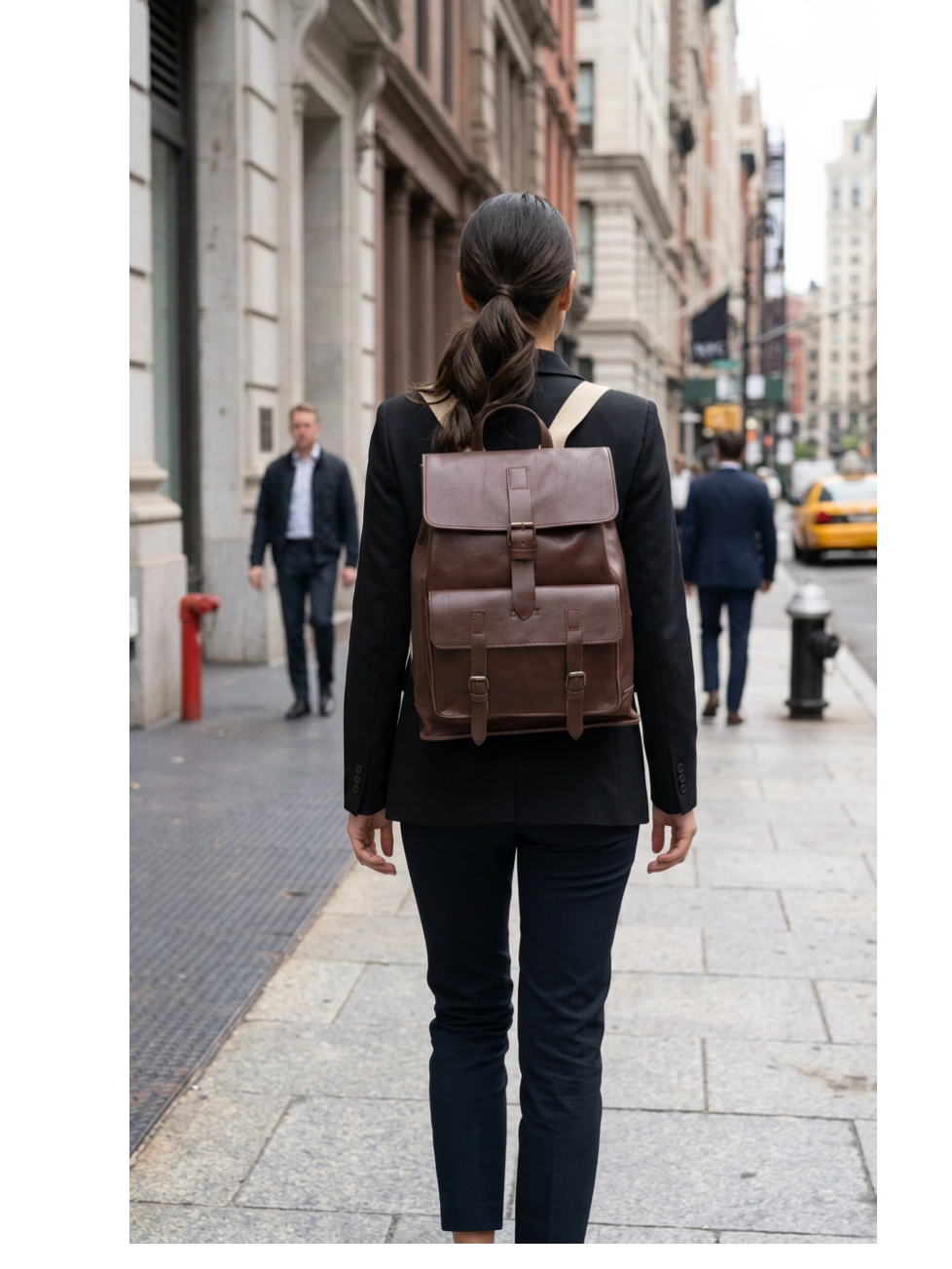 Leather Backpack Dark Brown Cheyenne Collection