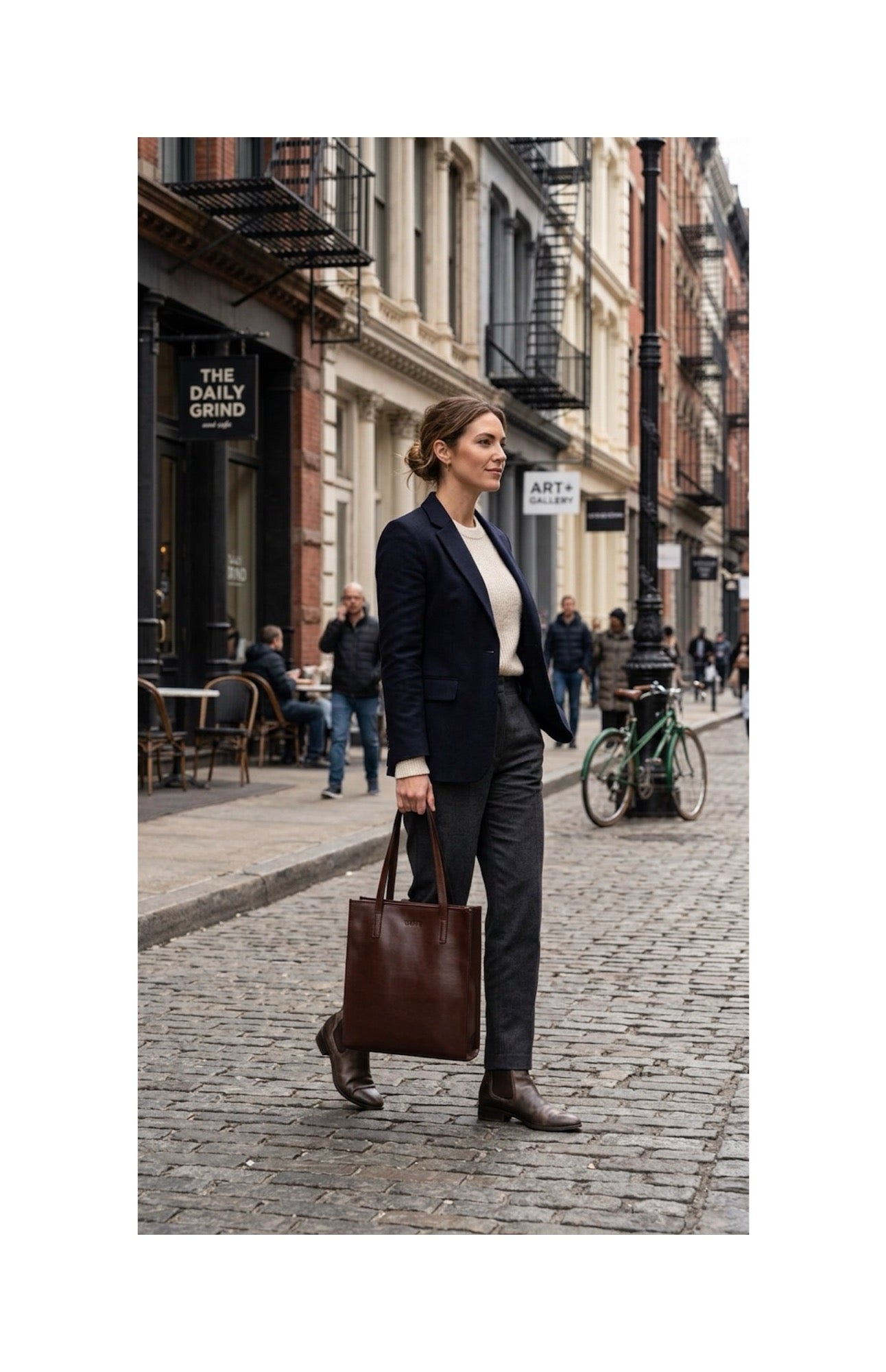 Leren tas donkerbruin Mod 105