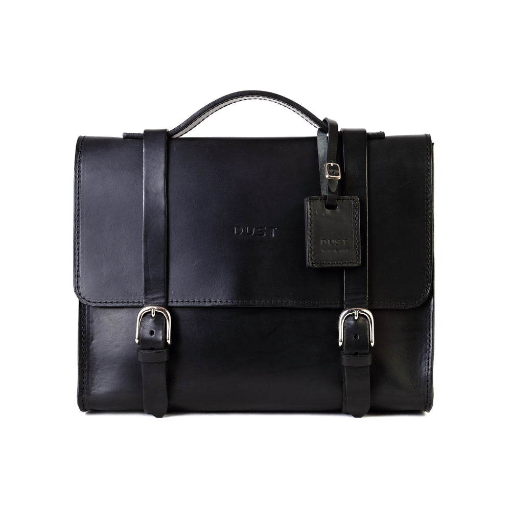 
                      
                        Leather Briefcase in Cuoio Black Mod 125
                      
                    