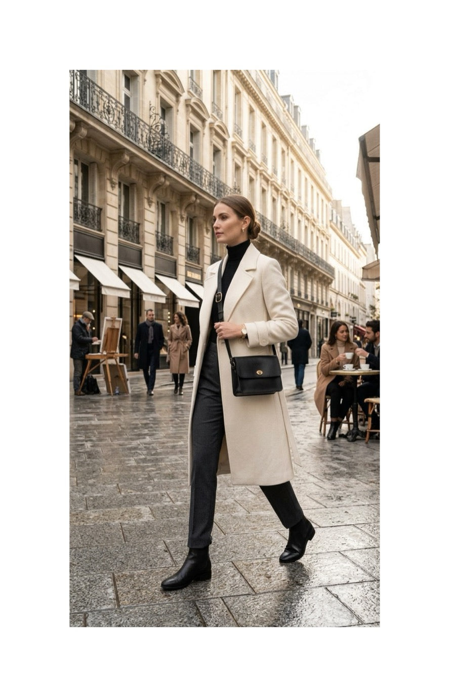 Leather Crossbody Black The Santa Fe Collection