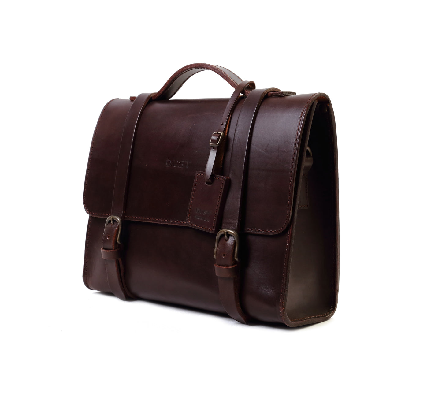 Leather Briefcase in Cuoio Dark Brown Mod 125