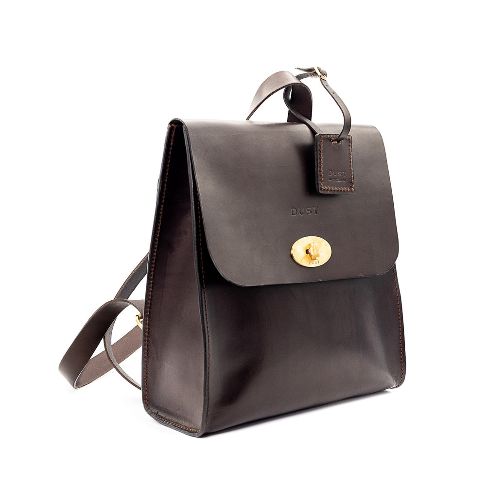 Leather Backpack in Cuoio Dark Brown Artist Collection