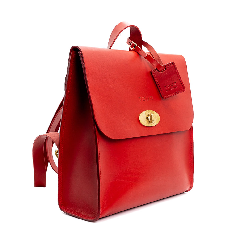 Leather Backpack in Cuoio Red Artist Collection