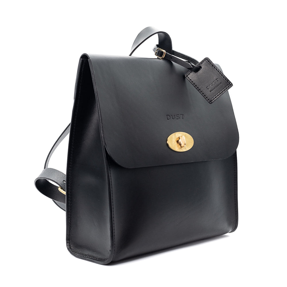 Leather Backpack in Cuoio Black Artist Collection