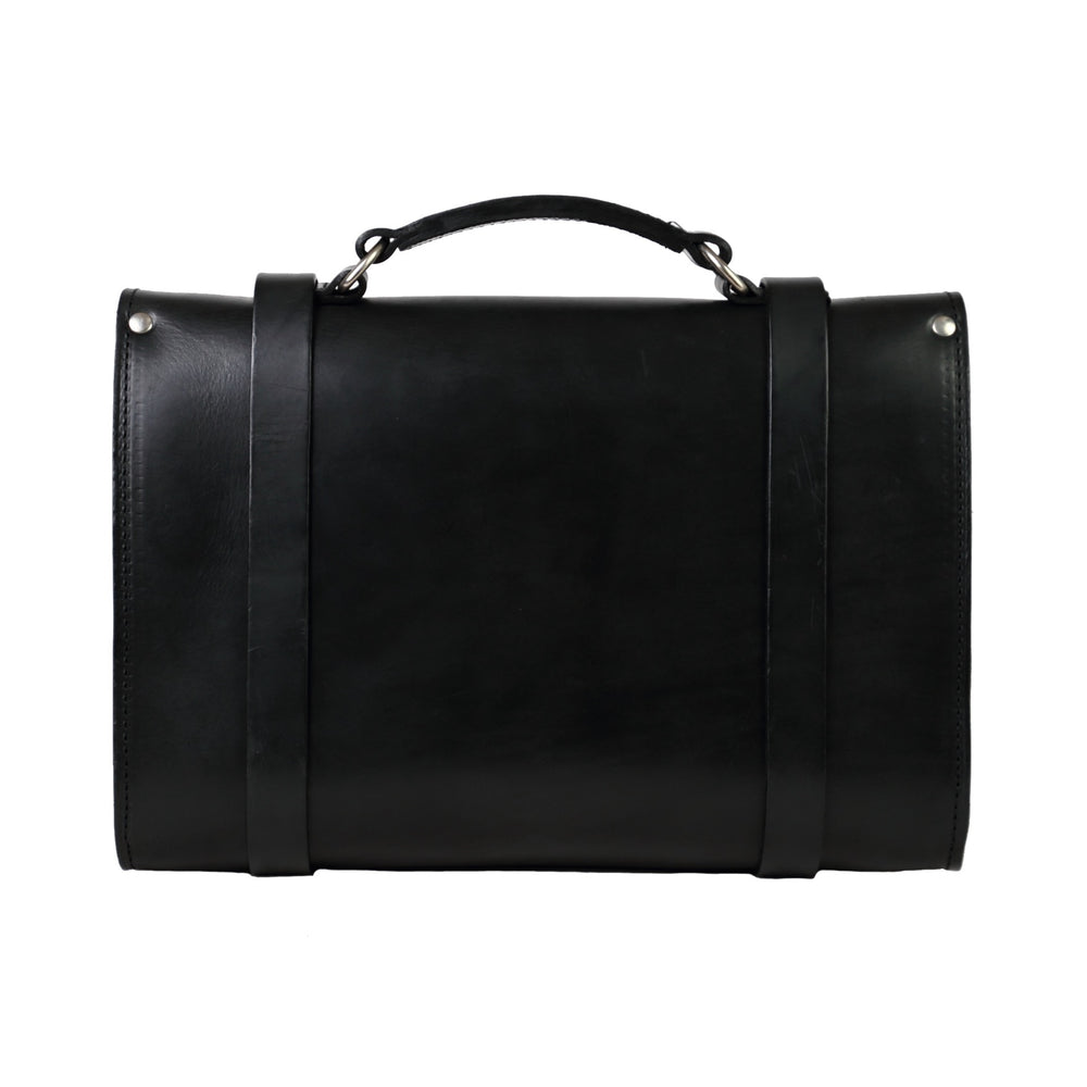 
                      
                        Leather Briefcase in Cuoio Black Mod 119
                      
                    