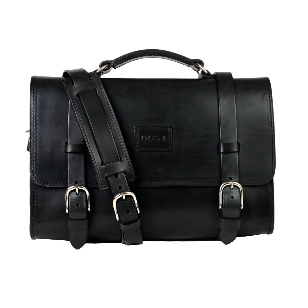 
                      
                        Leather Briefcase in Cuoio Black Mod 119
                      
                    