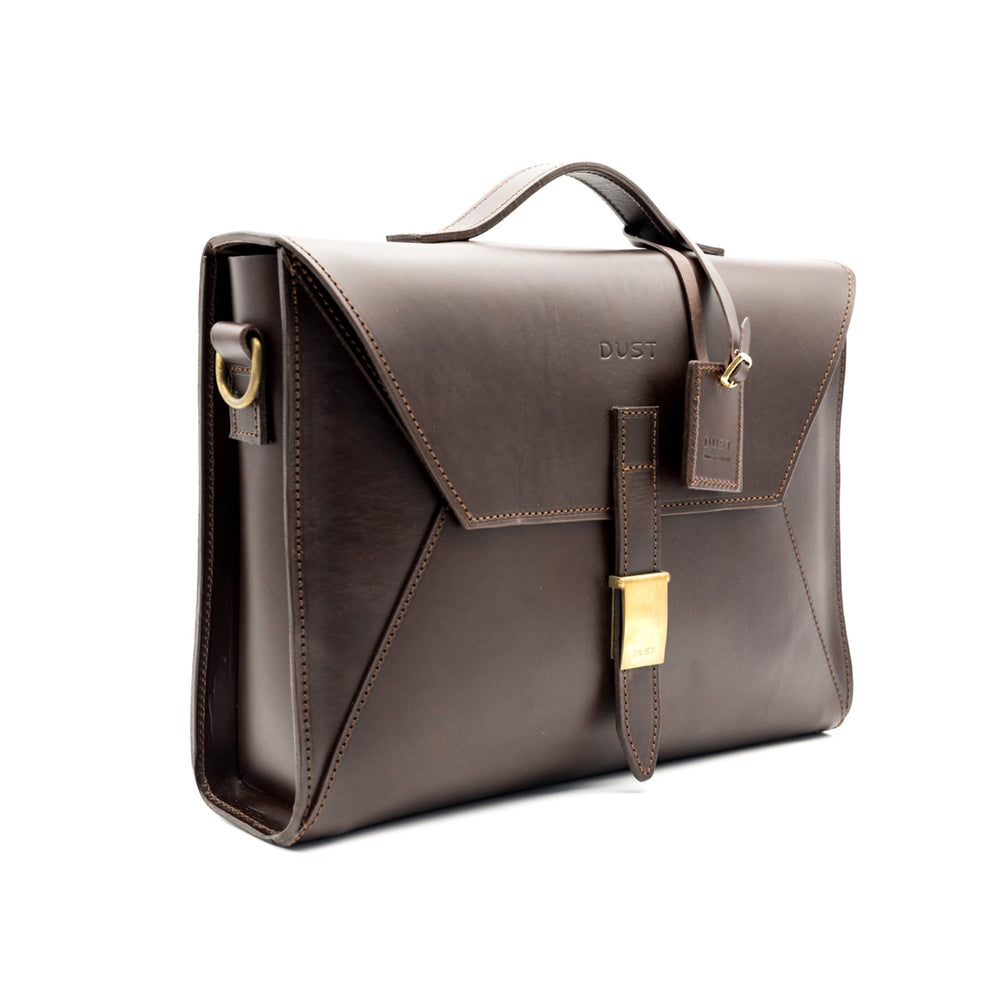 
                      
                        Leather Briefcase in Cuoio Dark Brown Mod 206
                      
                    