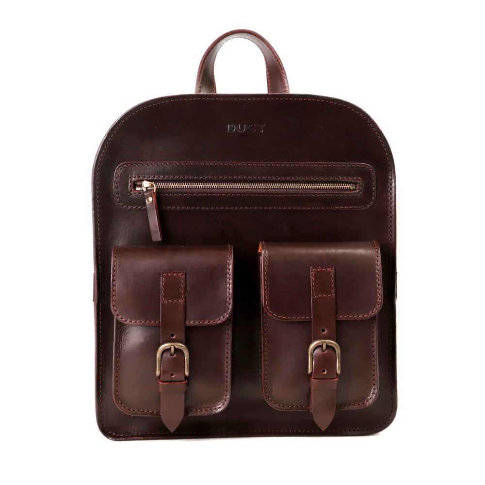 Leather Backpack Cuoio Dark Brown Mod 136