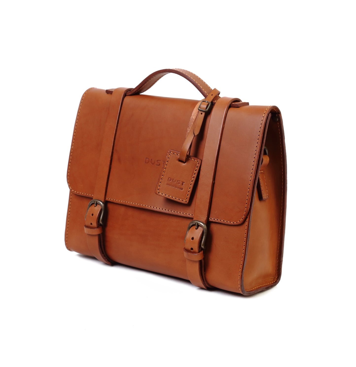 Leather Briefcase in Cuoio Brown Mod 125