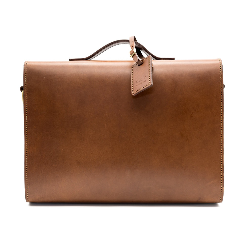 Leather Briefcase in Cuoio Brown Mod 206