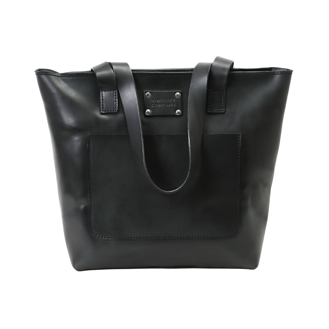 Leather Tote in Cuoio Black Mod 147