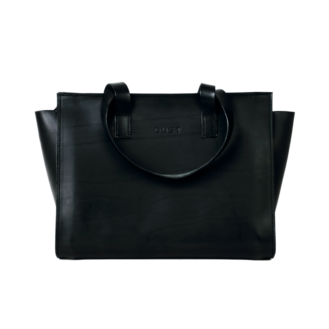 Leather Tote in Cuoio Black Mod 126