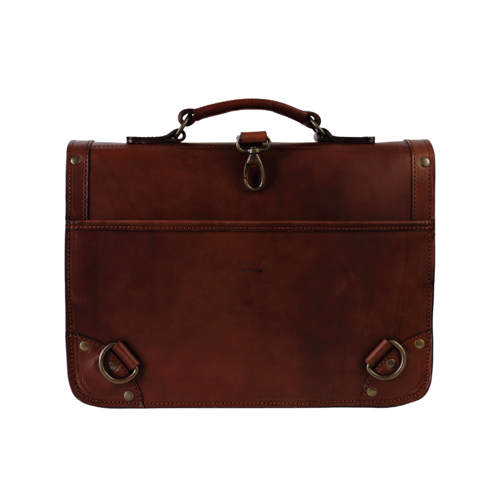 
                      
                        Leather Briefcase in Cuoio Dark Brown
                      
                    