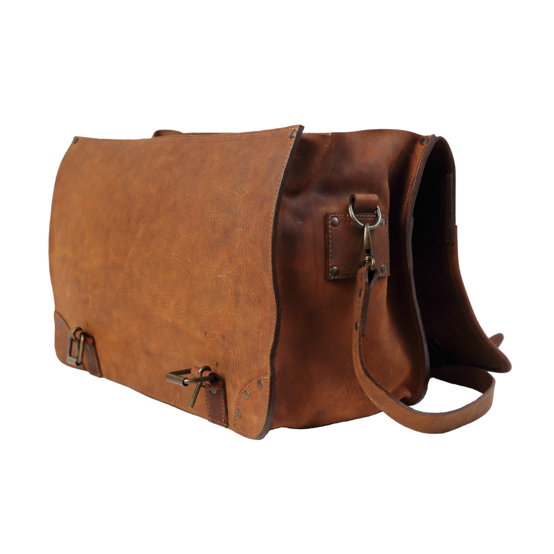 Leather Duffle Bag in Heritage Brown Mod 118