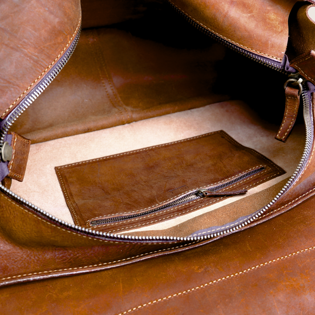 Leather Duffle Bag in Heritage Brown Mod 118