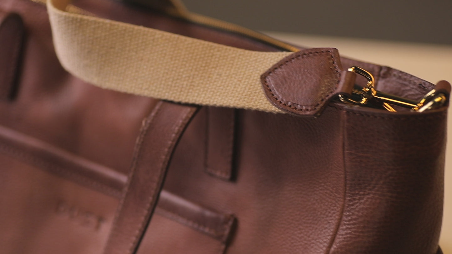 Leather Tote Tobacco Fifth Avenue Collection